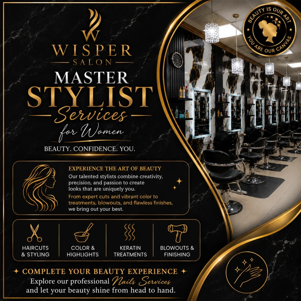 wisper Salon Master Hair Stylist
